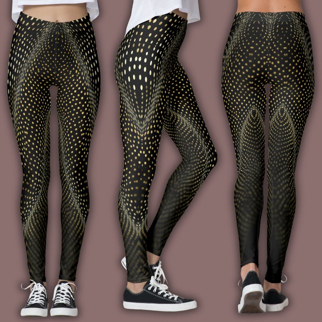 Leggings Motif de points abstraits | Similigravure noir et  (Créateur téléchargé)