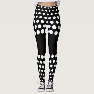 Leggings Motif de points Polka blanc