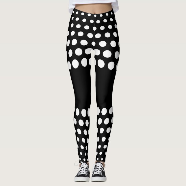 Leggings Motif de points Polka blanc (Devant)