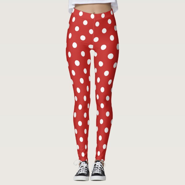 Leggings Motif de points Polka couleur personnalisé (Devant)