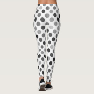 Leggings Motif de points Polka monochrome (points noirs et
