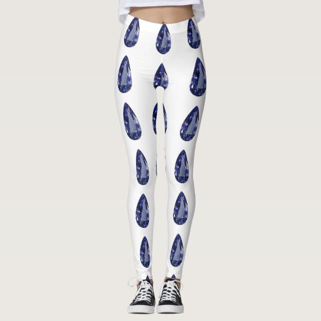 Leggings Motif de poire bleu (Devant)