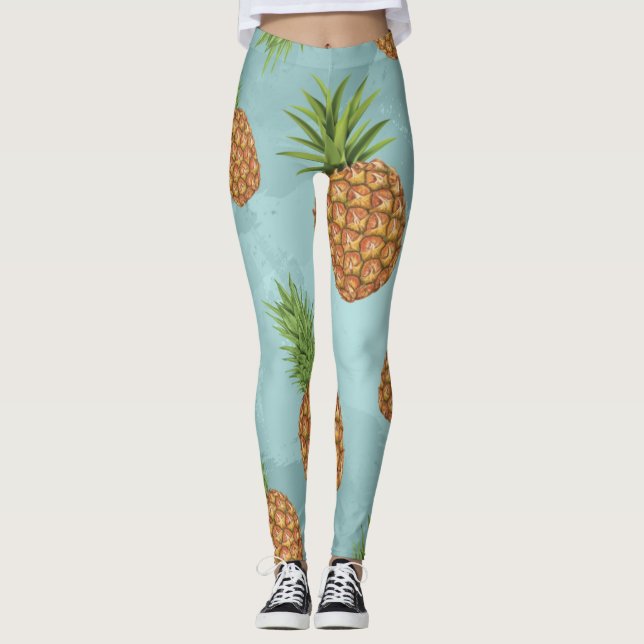 Leggings Motif de pomme de pin aquarelle 2 (Devant)