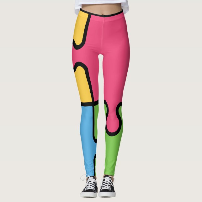 Leggings Motif de puzzle frappant  (Devant)