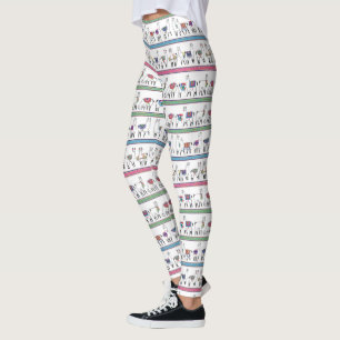 Leggings Motif de rayure de lama