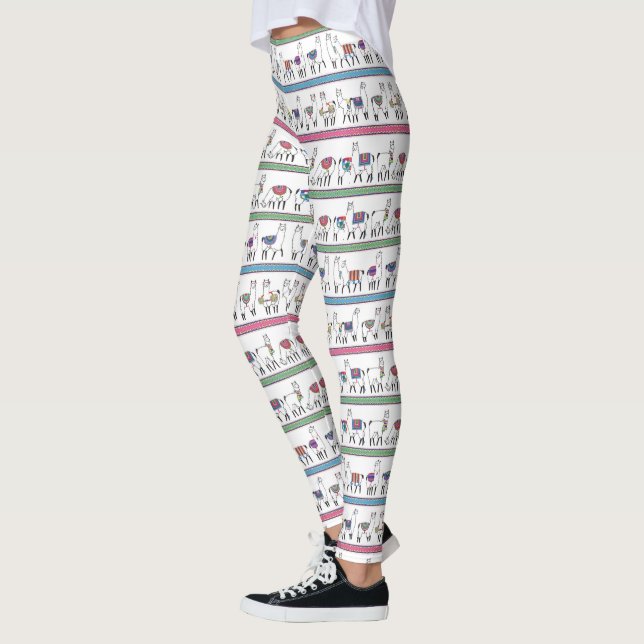 Leggings Motif de rayure de lama (Gauche)