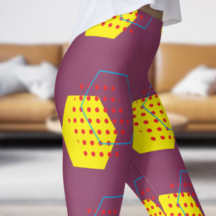 Leggings Motif de récolte de miel rose gras