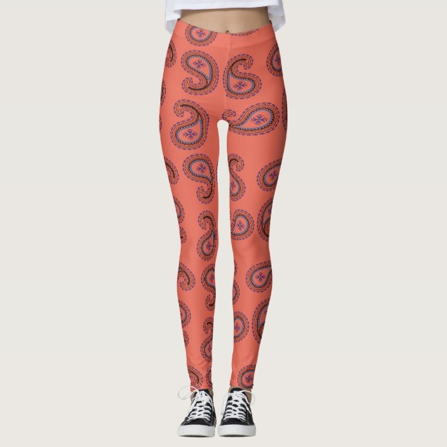 Leggings motif de red paisley (Devant)