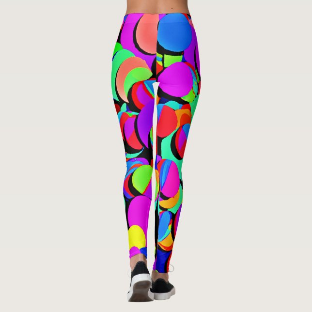 Leggings Motif de renouveau rétro et coloré (Dos)