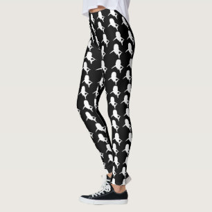 Leggings Motif de requin-baleine noire et blanche Ombre