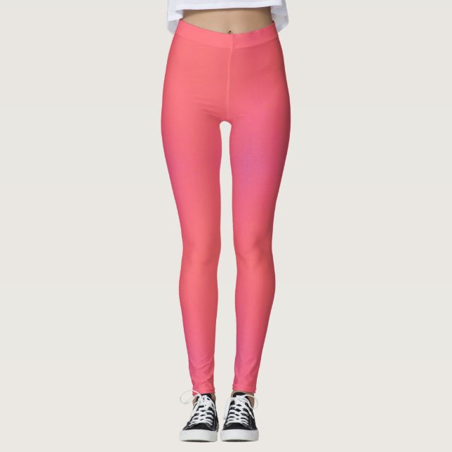 Leggings Motif de rose et violet doux (Devant)