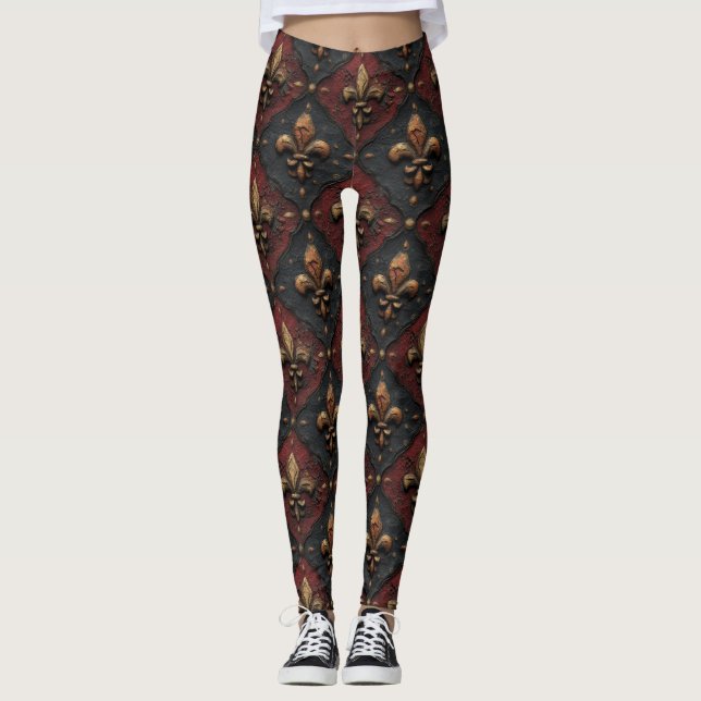 Leggings Motif de sculpture sur bois gothique (2) (Devant)
