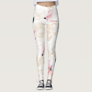 Leggings Motif de serpent rose