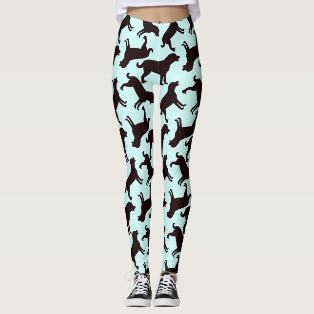 Leggings Motif de silhouette de chien du Black Lab  (Devant)