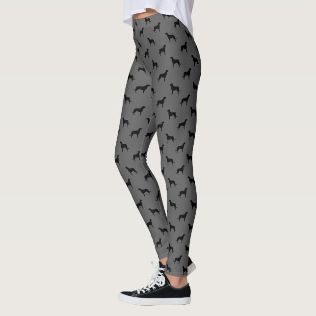 Leggings Motif de silhouettes de chien-loup irlandais (Gauche)