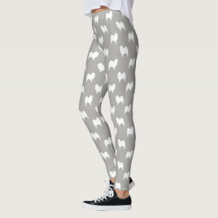 Leggings Motif de silhouettes de Samoyed