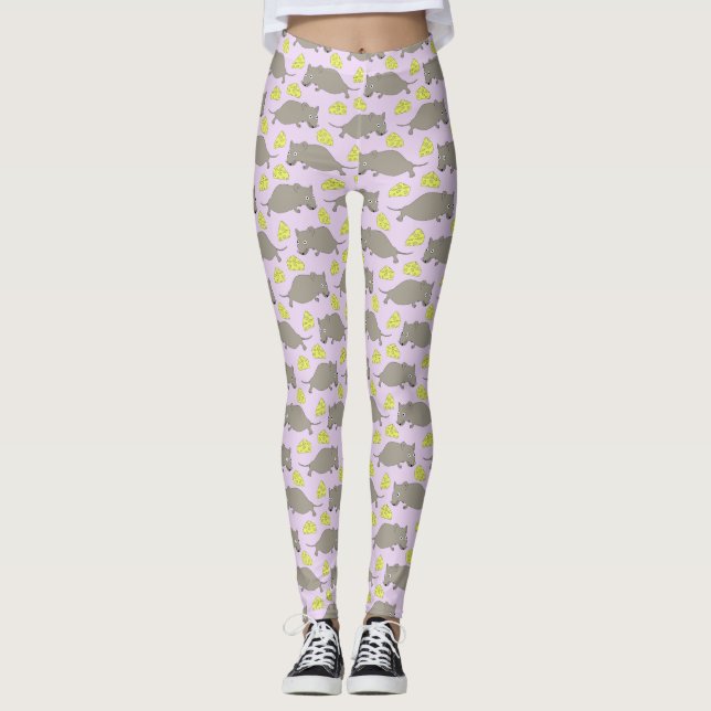 Leggings Motif de souris rose (Devant)