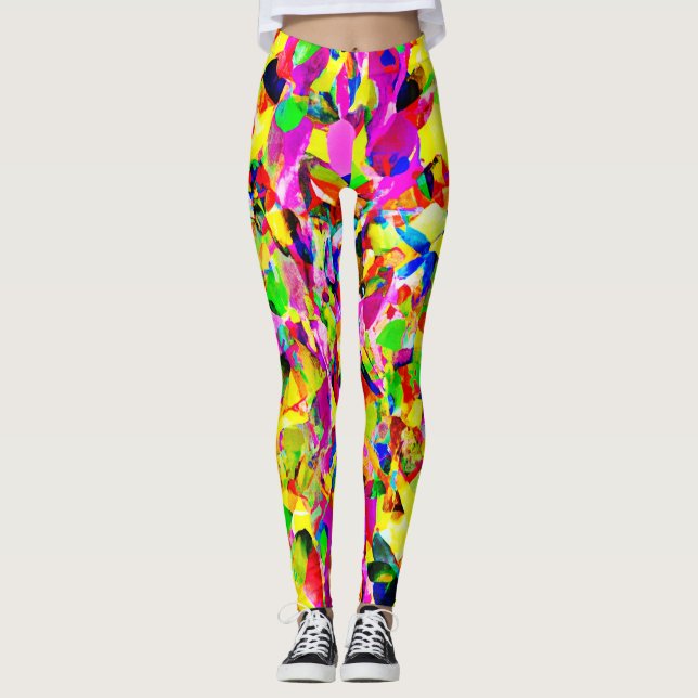 Leggings Motif de spectre Abstrait coloré (Devant)