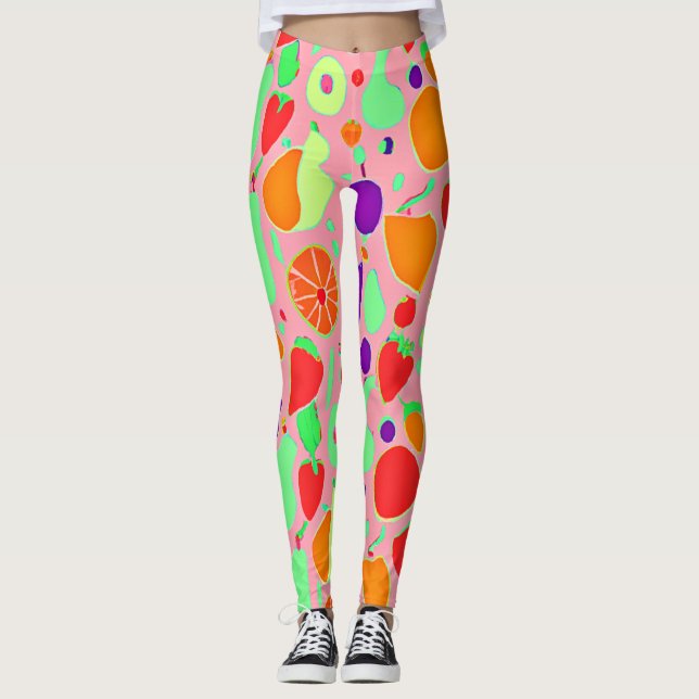 Leggings Motif de spectre coloré fruité (Devant)