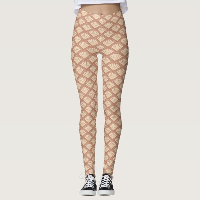 Leggings Motif de style Art déco en rose (Devant)