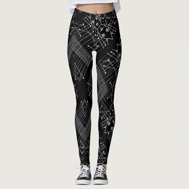 Leggings motif de style géométrique vintage (Devant)