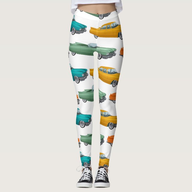 Leggings Motif de style Retro Car Fifties (Devant)