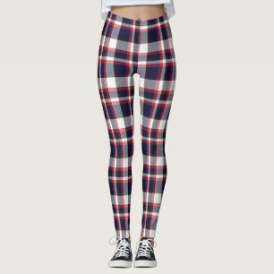 Leggings Motif de Tartan À damiers de la Marine Rouge