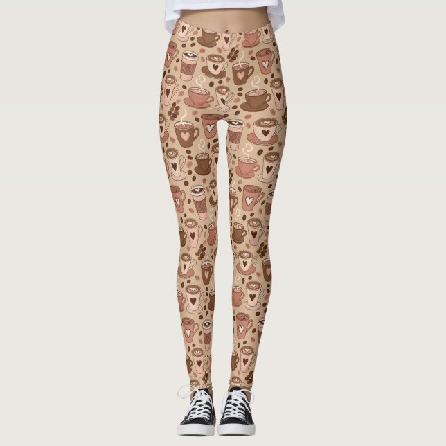 Leggings Motif de tasse de café cosy (1) (Devant)