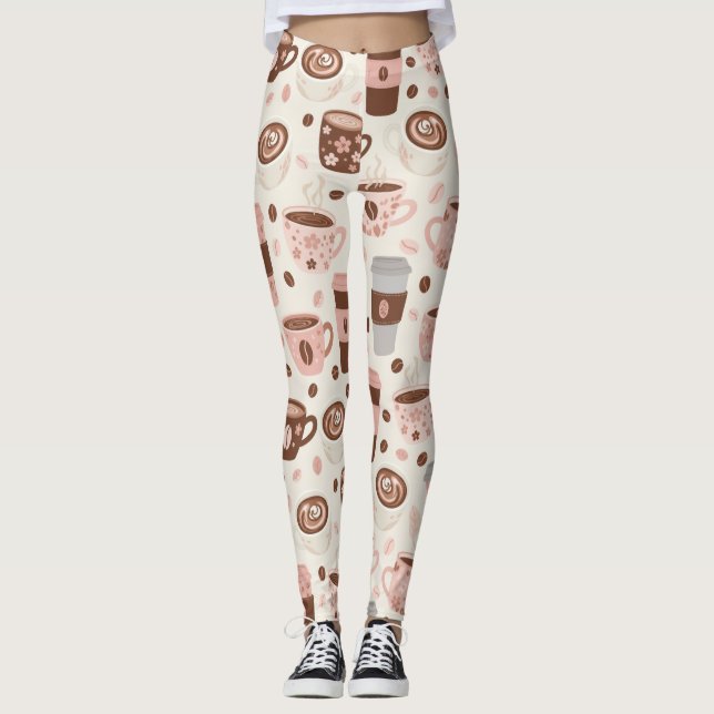 Leggings Motif de tasse de café cosy (10) (Devant)