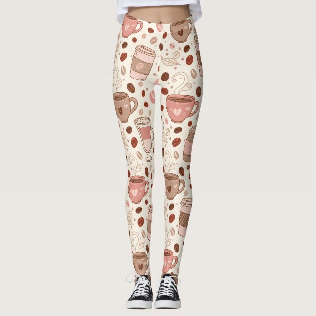 Leggings Motif de tasse de café cosy (3) (Devant)