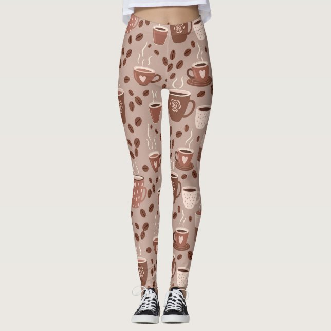 Leggings Motif de tasse de café cosy (4) (Devant)