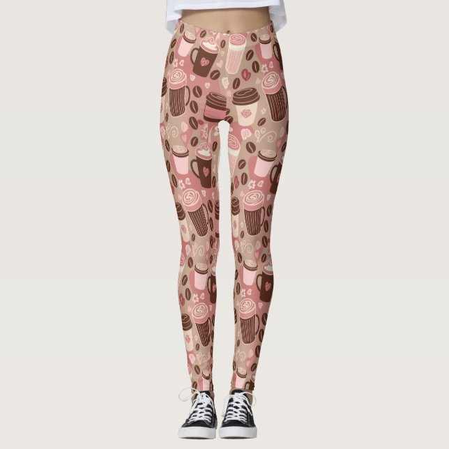 Leggings Motif de tasse de café cosy (5) (Devant)