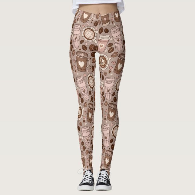 Leggings Motif de tasse de café cosy (6) (Devant)