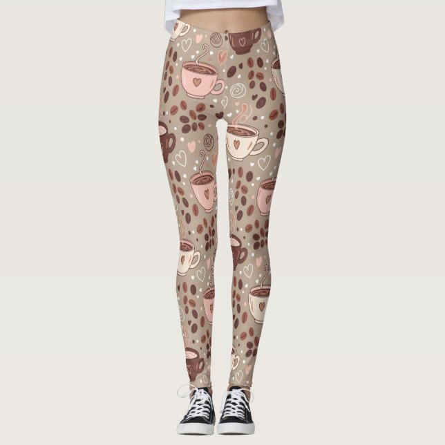 Leggings Motif de tasse de café cosy (8) (Devant)