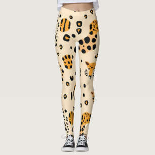 Leggings Motif de Têtes de léopard