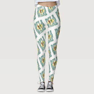 Leggings Motif de texte de l'indicateur d'état Delaware