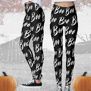 Leggings Motif de texte de livre noir et blanc d'Halloween
