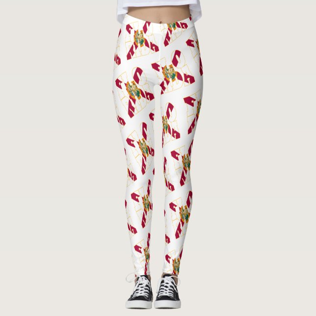 Leggings Motif de texte du drapeau de l'État de Floride (Devant)