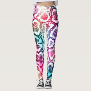 Leggings Motif de texture colorée de la peau de serpent.