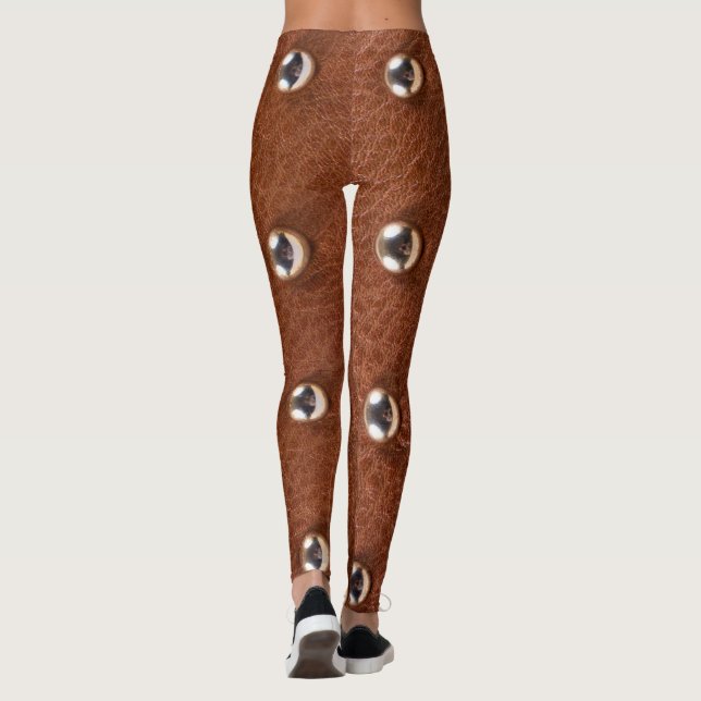 Leggings motif de texture cuir (Dos)