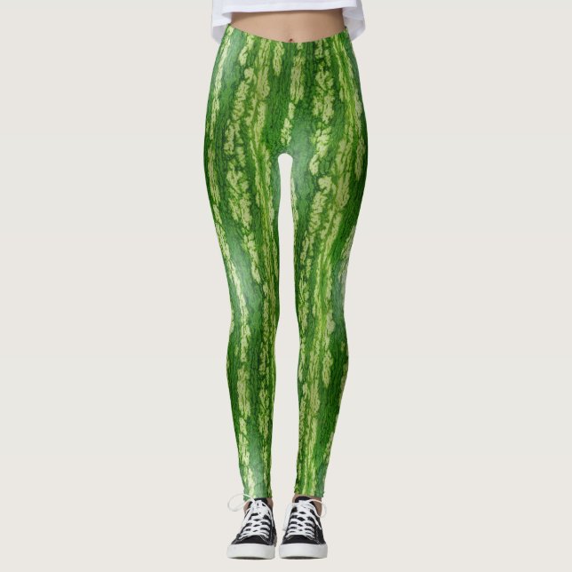 Leggings Motif de texture de peau de pastèque (Devant)