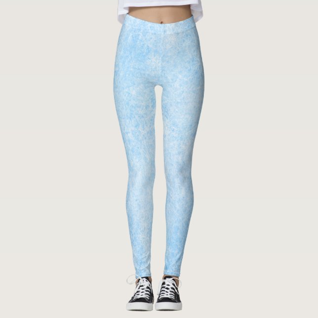 Leggings Motif de texture givré bleu glacé (Devant)