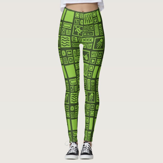 Leggings Motif de Tiki (Devant)