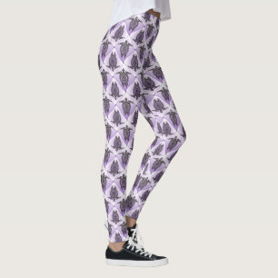 Leggings Motif de tortues de mer chamanique - violet