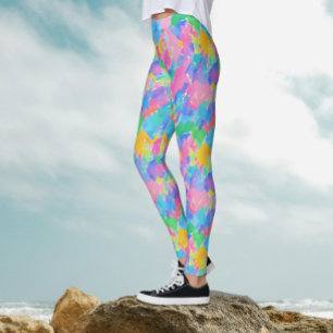 Leggings Motif de touche d'aquarelle pastel coloré abstrait