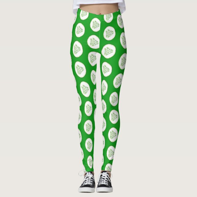 Leggings Motif de tranches de concombre (Devant)