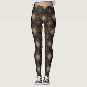 Leggings Motif de travail du bois sculpté gothique (1)