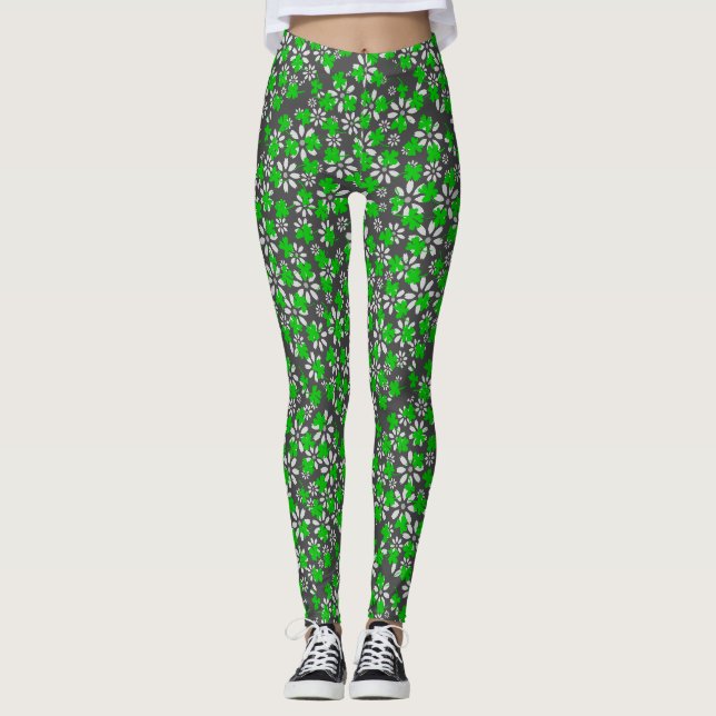 Leggings Motif de trèfle 01w Dgrey BG (Devant)