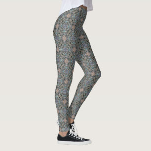 Leggings Motif de treillis en rosette de jardin succulent a