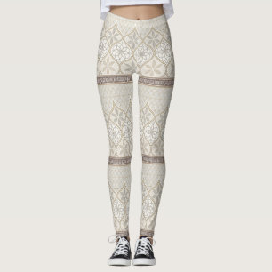 Leggings Motif de tuiles florales géométriques (2)